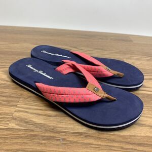 Tommy Bahama Women's Flip Flops Size 8 Pink Nautical Anchor Flat Sandals